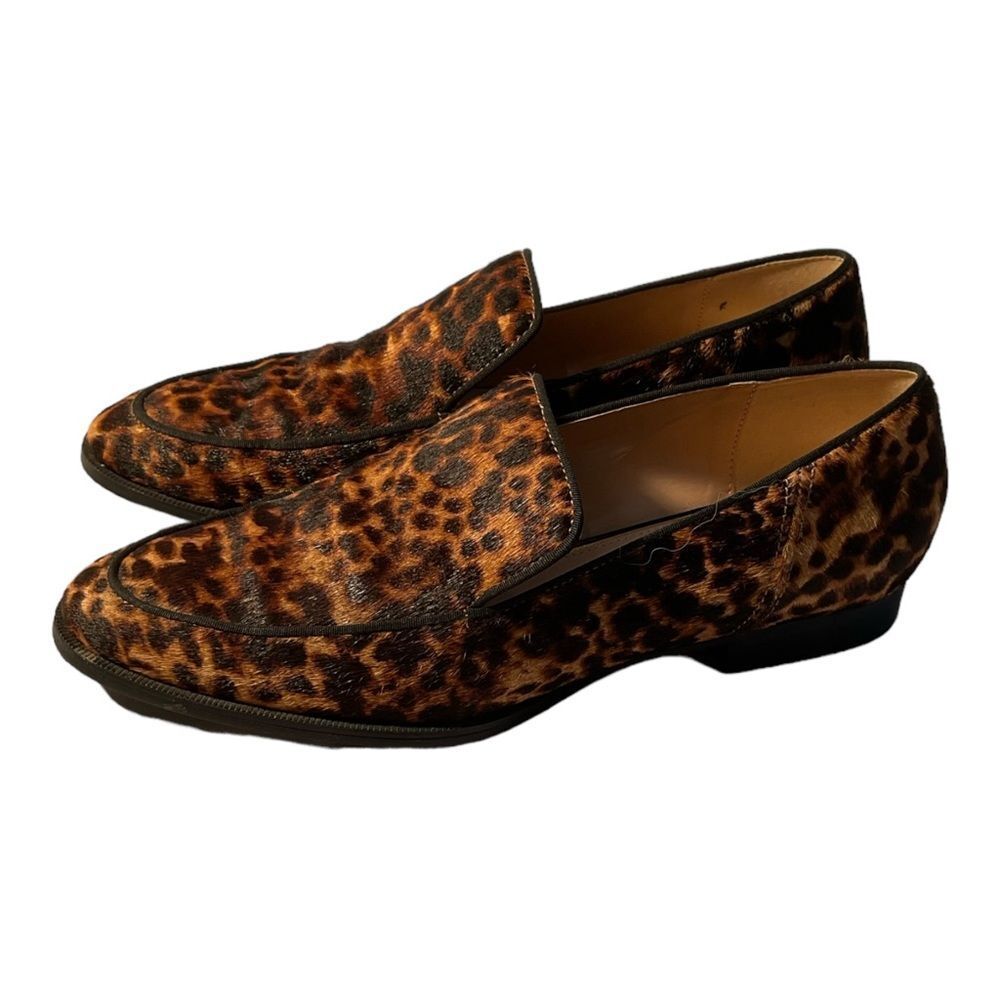 Zara Women’s Cow Furskin Leopard Print Loafers shoes Size 39 - Picture 6 of 13